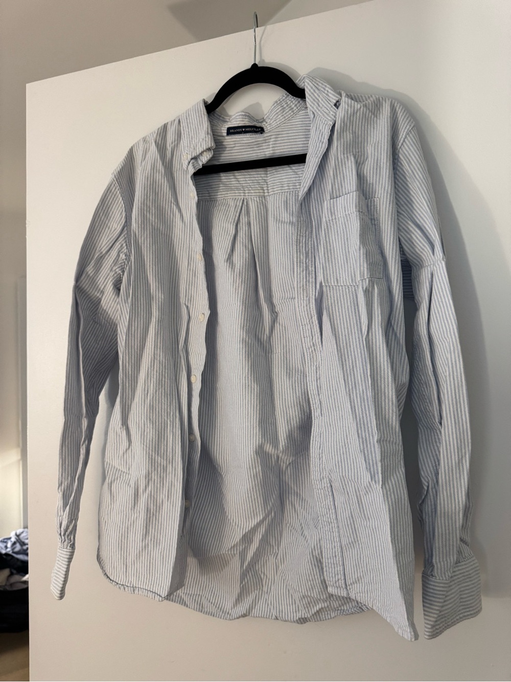 Brandy Melville Light Blue Pinstripe Button-Down Shirt